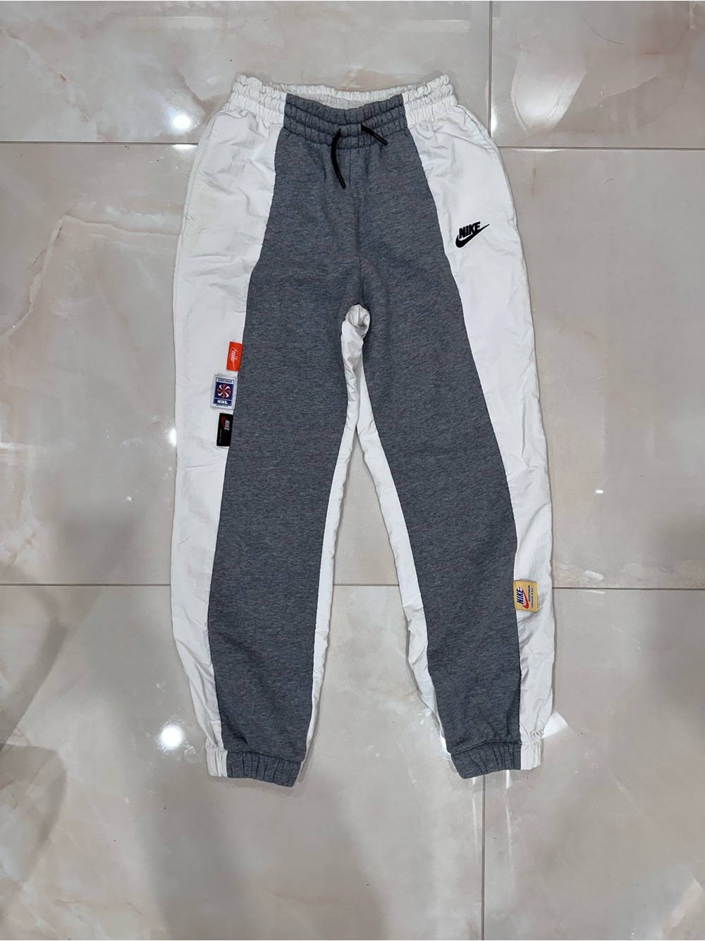 Nike Sportswear Icon Clash Fleece Woven Joggers Grey White XS